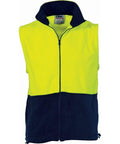 DNC Workwear Work Wear DNC WORKWEAR Hi-Vis Two Tone Full Zip Polar Fleece Vest 3828