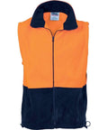 DNC Workwear Work Wear Orange/Navy / XS DNC WORKWEAR Hi-Vis Two Tone Full Zip Polar Fleece Vest 3828