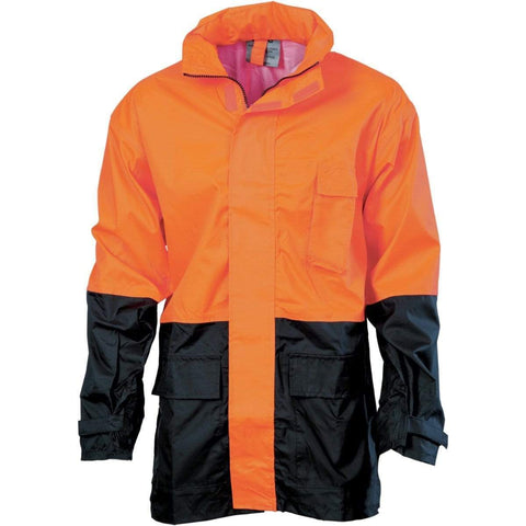 DNC Workwear Work Wear Orange/Navy / S DNC WORKWEAR Hi-Vis Two-Tone Lightweight Rain Jacket 3877
