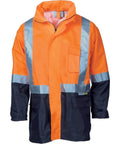 DNC Workwear Work Wear Orange/Navy / S DNC WORKWEAR Hi-Vis Two-Tone Lightweight Rain Jacket with 3M R/Tape 3879