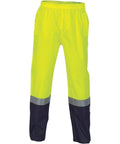 DNC Workwear Work Wear Yellow/Navy / S DNC WORKWEAR Hi-Vis Two Tone Lightweight Rain pants with 3M Reflective Tape 3880