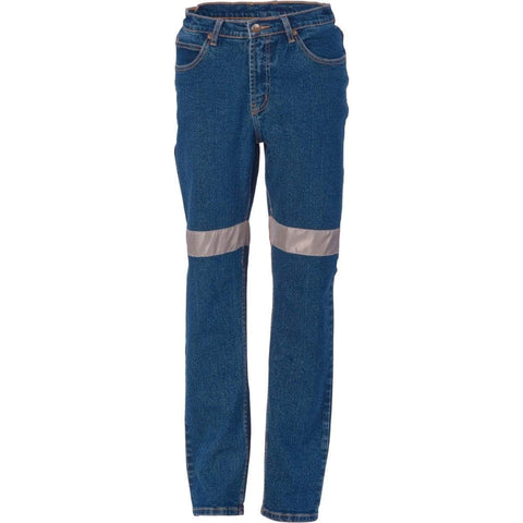 DNC Workwear Work Wear DNC WORKWEAR Ladies CSR Reflective Tape Denim Stretch Jeans 3339