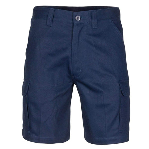 DNC Workwear Work Wear Navy / 72R DNC WORKWEAR Middle Weight Cotton Double Slant Cargo Shorts - With Shorter Leg Length 3358