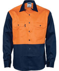 DNC Workwear Work Wear Orange/Navy / S DNC WORKWEAR Patron Saint Flame Retardant Two-Tone Long Sleeve Drill Shirt 3406