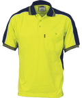 DNC Workwear Work Wear Navy/Yellow / XS DNC WORKWEAR Polyester /Cotton Contrast Panel Short Sleeve Polo 3895
