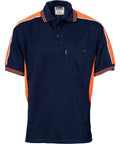 DNC Workwear Work Wear Navy/Orange / XS DNC WORKWEAR Polyester Cotton Panel Short Sleeve Polo Shirt 5214