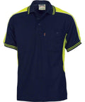 DNC Workwear Work Wear Navy/Yellow / 4XL DNC WORKWEAR Polyester Cotton Panel Short Sleeve Polo Shirt 5214