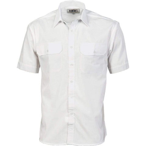 DNC Workwear Work Wear White / XL DNC WORKWEAR Polyester Cotton Short Sleeve Work Shirt 3211