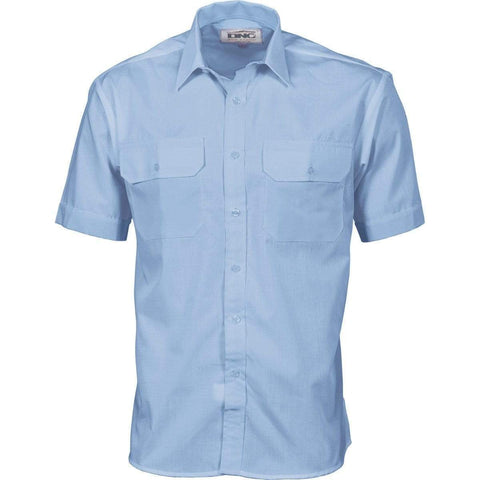DNC Workwear Work Wear Sky / L DNC WORKWEAR Polyester Cotton Short Sleeve Work Shirt 3211