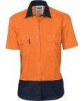 DNC Workwear Work Wear DNC WORKWEAR Women’s Hi-Vis 2-Tone Cool-Breeze Short Sleeve Cotton Shirt 3939
