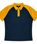 Aussie Pacific Manly Mens Polo 1318  Aussie Pacific NAVY/GOLD S 