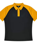 Aussie Pacific Manly Kids Polo Shirt 3318  Aussie Pacific BLACK/GOLD 4 