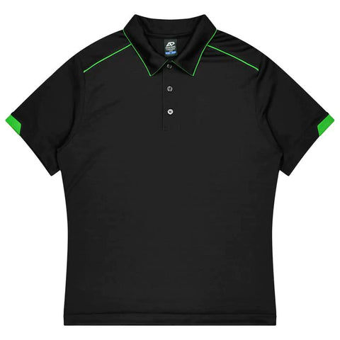 Aussie Pacific Currumbin Men's Polo Shirt 1320  Aussie Pacific BLACK/KAWA GREEN S 