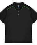 Aussie Pacific Currumbin Kids Polo Shirt 3320  Aussie Pacific BLACK/KAWA GREEN 4 