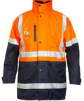 Hard Yakka 4 In 1 Hi Vis Jacket Y06057 Work Wear Hard Yakka Orange/Navy 2XS 