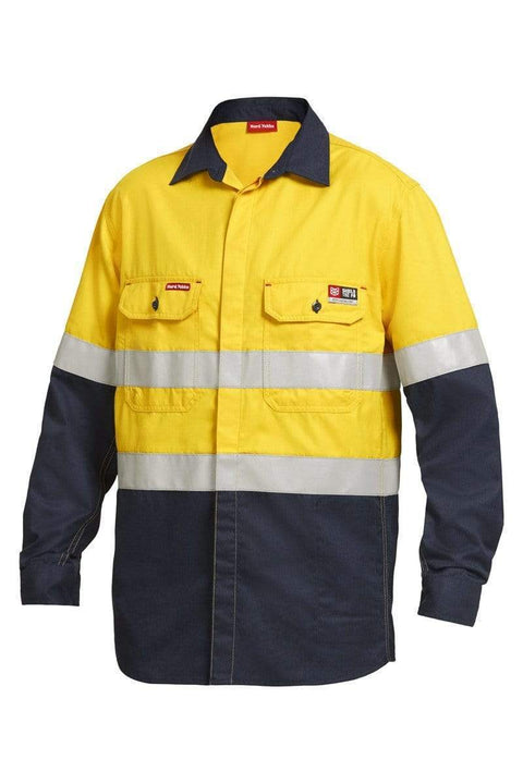 Hard Yakka Work Wear Yellow/Navy / S Hard Yakka FR long sleeve shirt Y04350