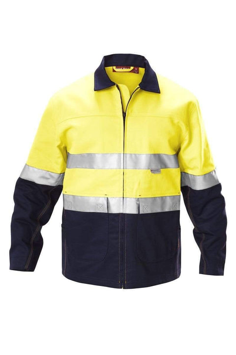 Hard Yakka Taped Reflective Jacket Y06545 Work Wear Hard Yakka Yellow/Navy (YNA) S 