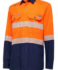 Hard Yakka Work Wear Orange/Navy / XS Hard Yakka LEN FR hi vis shirt LS 2T T Y04370