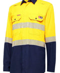 Hard Yakka Work Wear Yellow/Navy / XS Hard Yakka LEN FR hi vis shirt LS 2T T Y04370