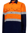Hard Yakka Hi Vis Reflective Work Shirt Y04615 Work Wear Hard Yakka Orange/Navy (ONA) S 