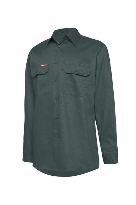 Hard Yakka Cotton Drill Long Sleeve Shirt Y07500 Work Wear Hard Yakka Green (GRN) XS 