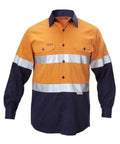 Hard Yakka Two Toned Reflective Taped Shirt Y07990 Work Wear Hard Yakka Orange/Navy (ONA) S 