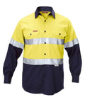 Hard Yakka Two Toned Reflective Taped Shirt Y07990 Work Wear Hard Yakka Yellow/Navy (YNA) S 