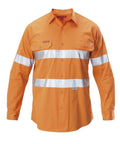 Hard Yakka Long Sleeve 3M Taped Hi Vis Shirt Y07996 Work Wear Hard Yakka Safety Orange S 