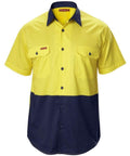 Hard Yakka Koolgear Hi Vis Vented Shirt Y07559 Work Wear Hard Yakka Yellow/Navy S 