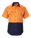 Hard Yakka Koolgear Hi Vis Vented Shirt Y07559 Work Wear Hard Yakka Orange/Navy S 