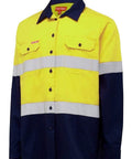 Hard Yakka Women's Taped Hi Vis Shirt Y08805 Work Wear Hard Yakka Yellow/Navy (YNA) 6 