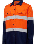 Hard Yakka Women's Taped Hi Vis Shirt Y08805 Work Wear Hard Yakka Orange/Navy (ONA) 6 