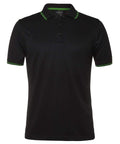 Jb's Wear Casual Wear Black/Pea Green / S JB'S Jacquard Contrast Polo 7JCP