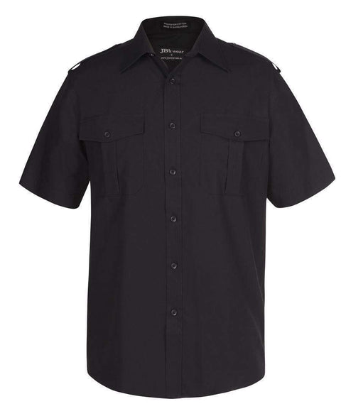 Jb's Wear Corporate Wear Black Short Sleeves / XS JB'S Long Sleeve & Short Sleeve Epaulette Shirt 6E