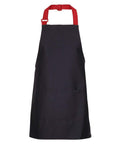 JB'S Wear Hospitality & Chefwear Black/Red / 65x71 Jb's Apron With Colour Straps 5ACS