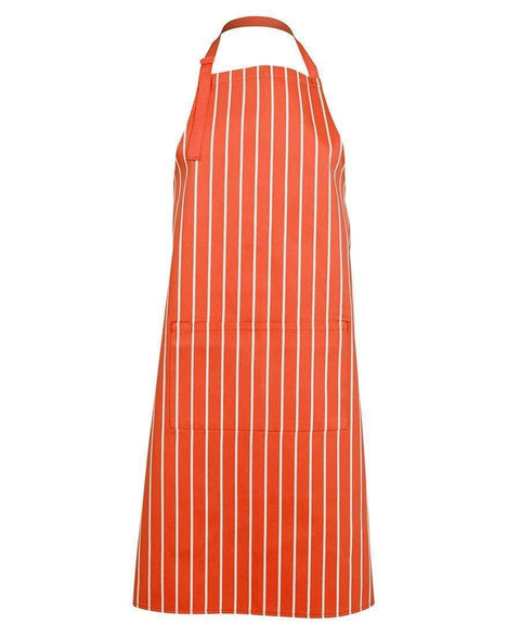 Jb's Wear Hospitality & Chefwear Orange/White / BIB 86 x 93cm JB'S Bib Striped Apron 5BS