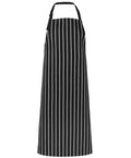 Jb's Wear Hospitality & Chefwear Black/White / BIB 86 x 93cm JB'S Bib Striped Apron Without Pocket 5BSNP