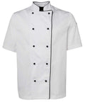 Jb's Wear Hospitality & Chefwear White/Black Piping / XS JB'S Short Sleeve Unisex Chefs Jacket 5CJ2