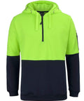 JB'S Wear Work Wear Lime/Navy / 2XS JB's half zip fleecy hoodie 6HVHZ