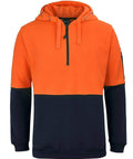 JB'S Wear Work Wear Orange/Navy / 2XS JB's half zip fleecy hoodie 6HVHZ