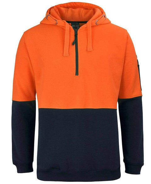 JB'S Wear Work Wear Orange/Navy / 2XS JB's half zip fleecy hoodie 6HVHZ