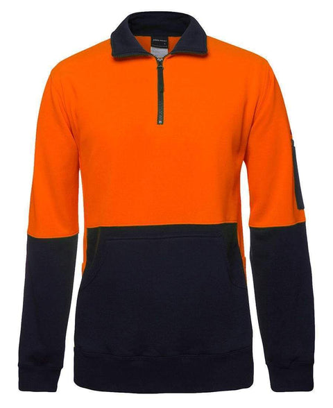Jb's Wear Work Wear Orange/Navy / S JB'S Hi-Vis 1/2 Zip Fleece Sweat 6HVPZ