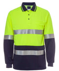 Jb's Wear Work Wear Lime/Navy / XS JB'S Hi-Vis Long Sleeve(D+N) Traditional Polo 6HVSL