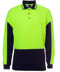Jb's Wear Work Wear Lime/Navy / XS JB'S Hi-Vis Long Sleeve Gap Polo 6HVGL