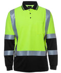 Jb's Wear Work Wear Lime/Black / XS JB'S Hi-Vis Long Sleeve H Pattern Trad Polo 6DHL