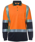 Jb's Wear Work Wear Orange/Navy / XS JB'S Hi-Vis Long Sleeve H Pattern Trad Polo 6DHL