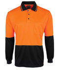Jb's Wear Work Wear Orange/Black / XS JB'S Hi-Vis Long Sleeve Jacquard Polo 6HJNL