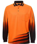 Jb's Wear Work Wear Orange/Black / XS JB'S Hi-Vis Long Sleeve Rippa Sub Polo 6HVRL