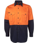 Jb's Wear Work Wear Orange/Navy / S JB'S Hi-Vis Long Sleeve Shirt 6HWL