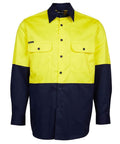 Jb's Wear Work Wear Yellow/Navy / 3XS JB'S Hi-Vis Long Sleeve Shirt 6HWSL